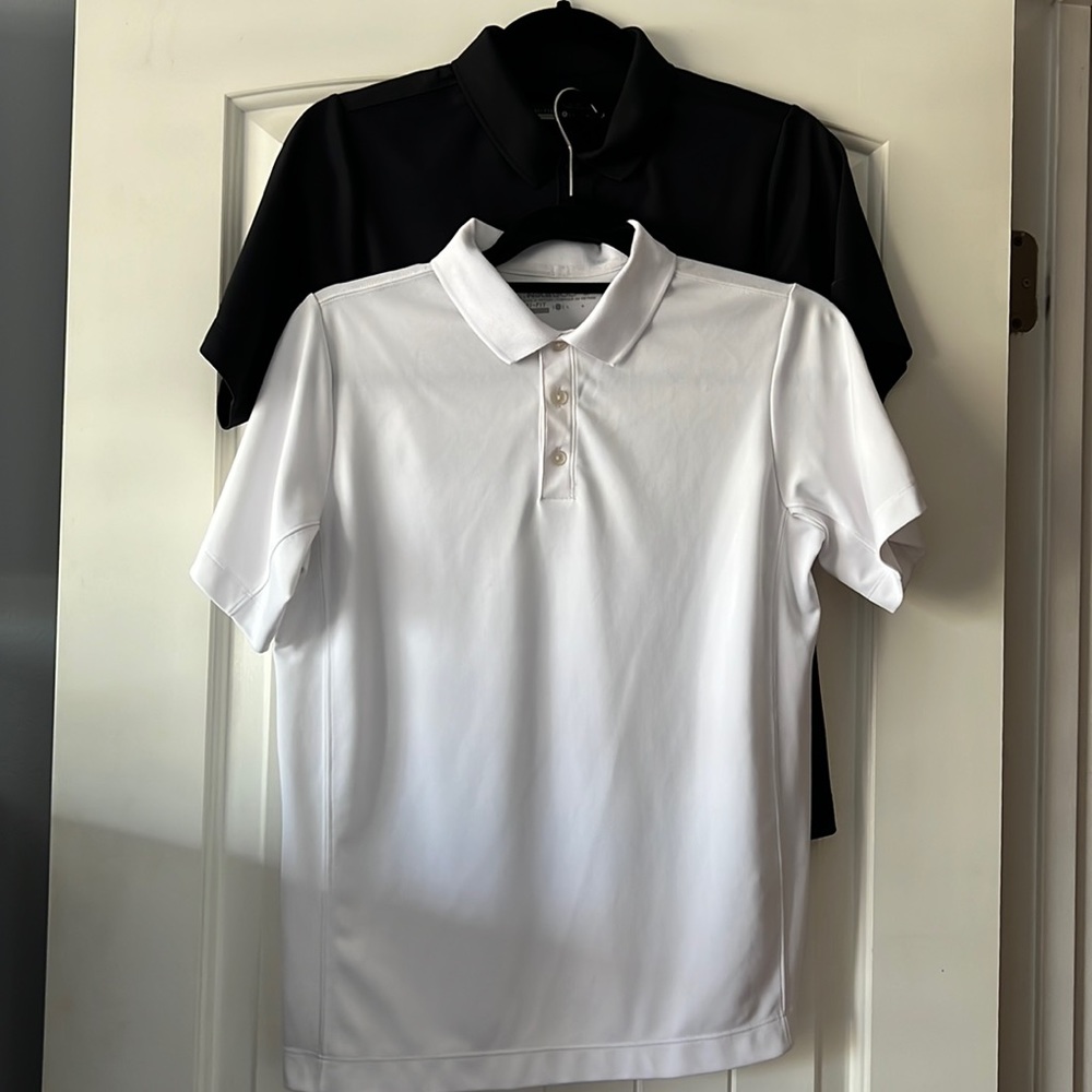 Nike Dri-Fit Big Boys Golf Polo Size L, 1 black 1 white, 100 % Polyester.